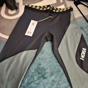 Hoka Gray and Yellow Leggings